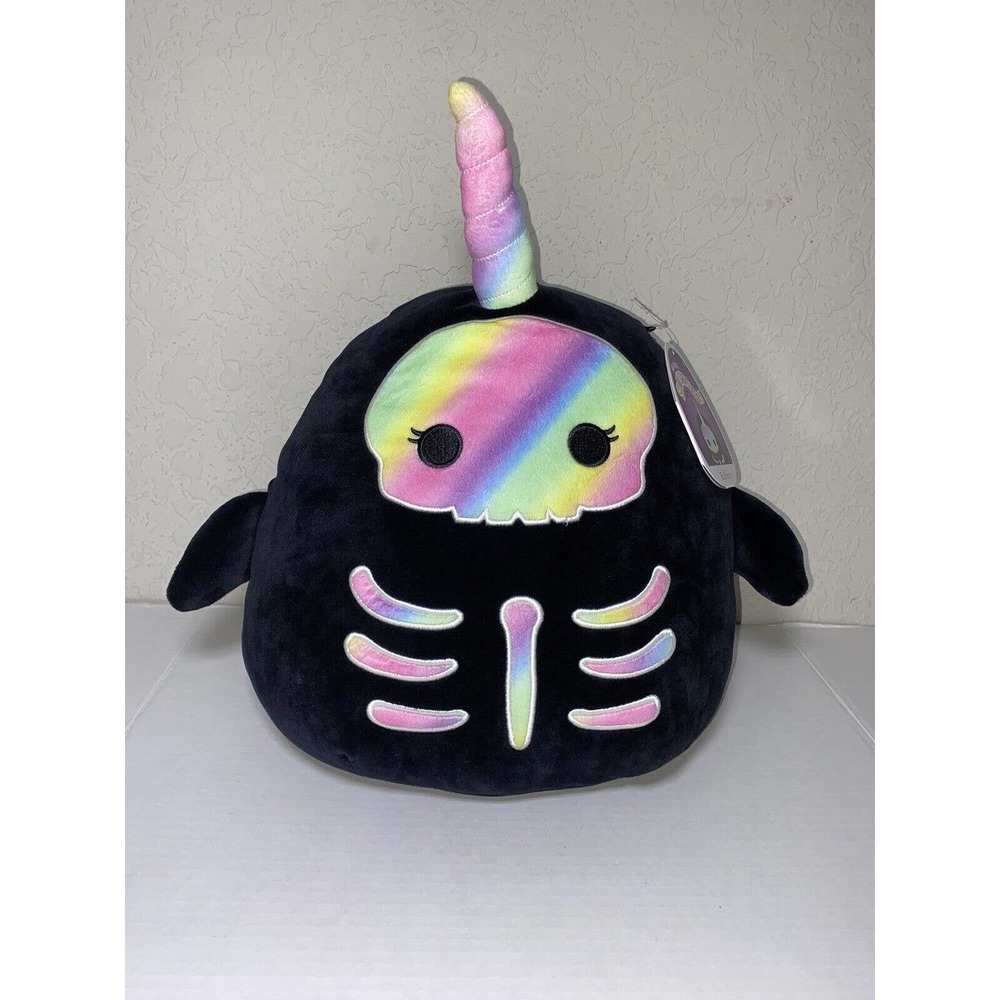 Kellytoy Original Squishmallows Bufinda Narwhal 12" Black w Rainbow Face & Horn